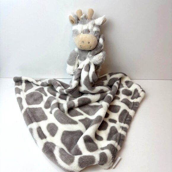 Mon Petit Chou Giraffe Plush Security Blanket Lovey Gray Baby Animal Print - Picture 1 of 9